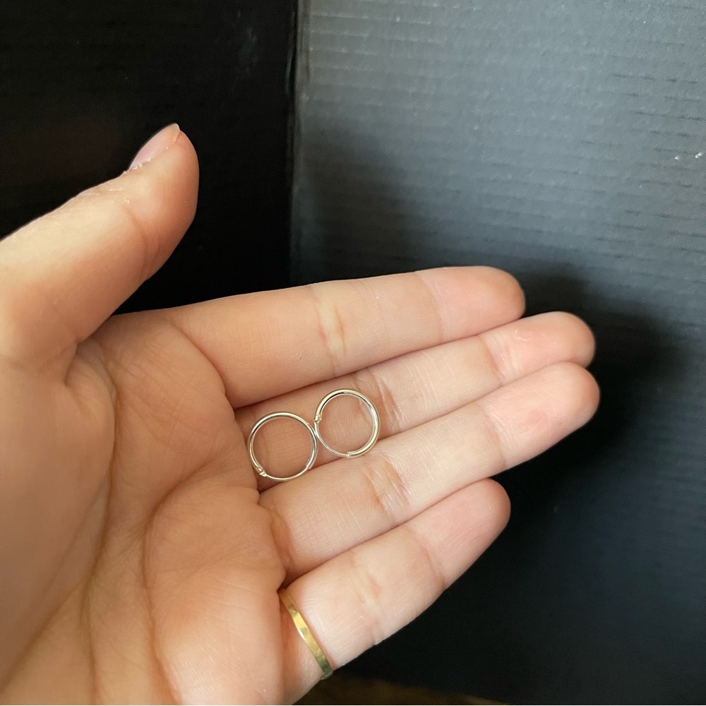 Sterling Silver Huggie Hoop Earrings 10mm Big 925